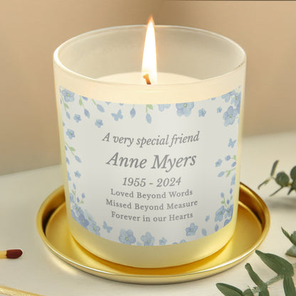 Personalised Memorial Forget Me Not Candle Jar