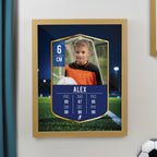 Personalised Photo Upload Football Card Football Oak Poster Frame