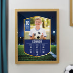 Personalised Photo Upload Football Card Football Oak Poster Frame