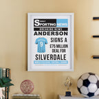 Personalised Football News White Poster Frame