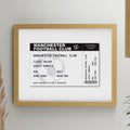 Personalised Football Ticket Oak Poster Frame