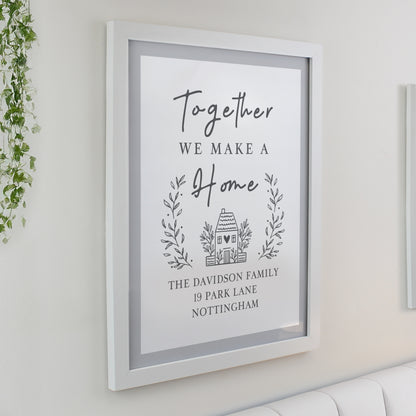 Personalised Home White Poster Frame