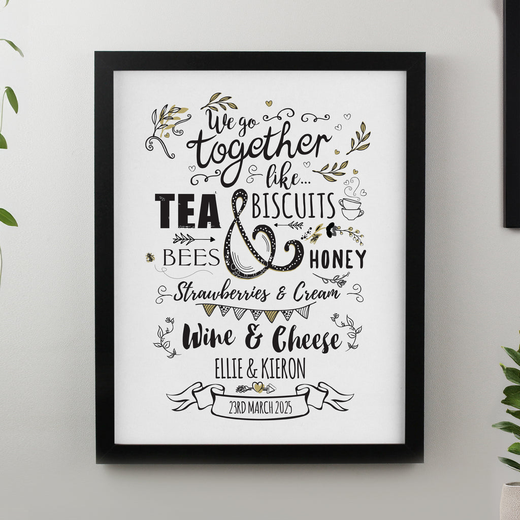 Personalised We go Together Black Poster Frame