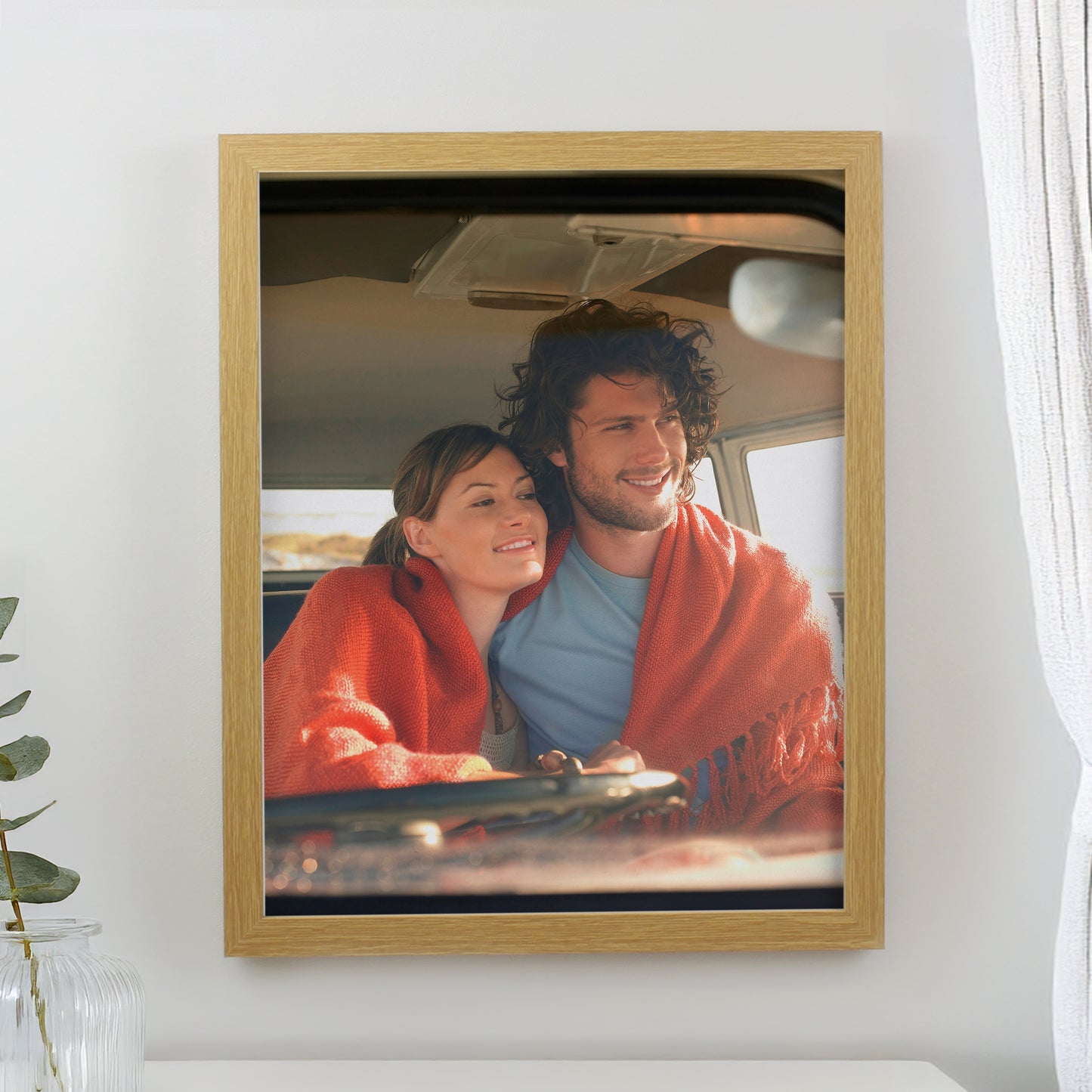 Personalised Photo Upload Oak Poster Frame