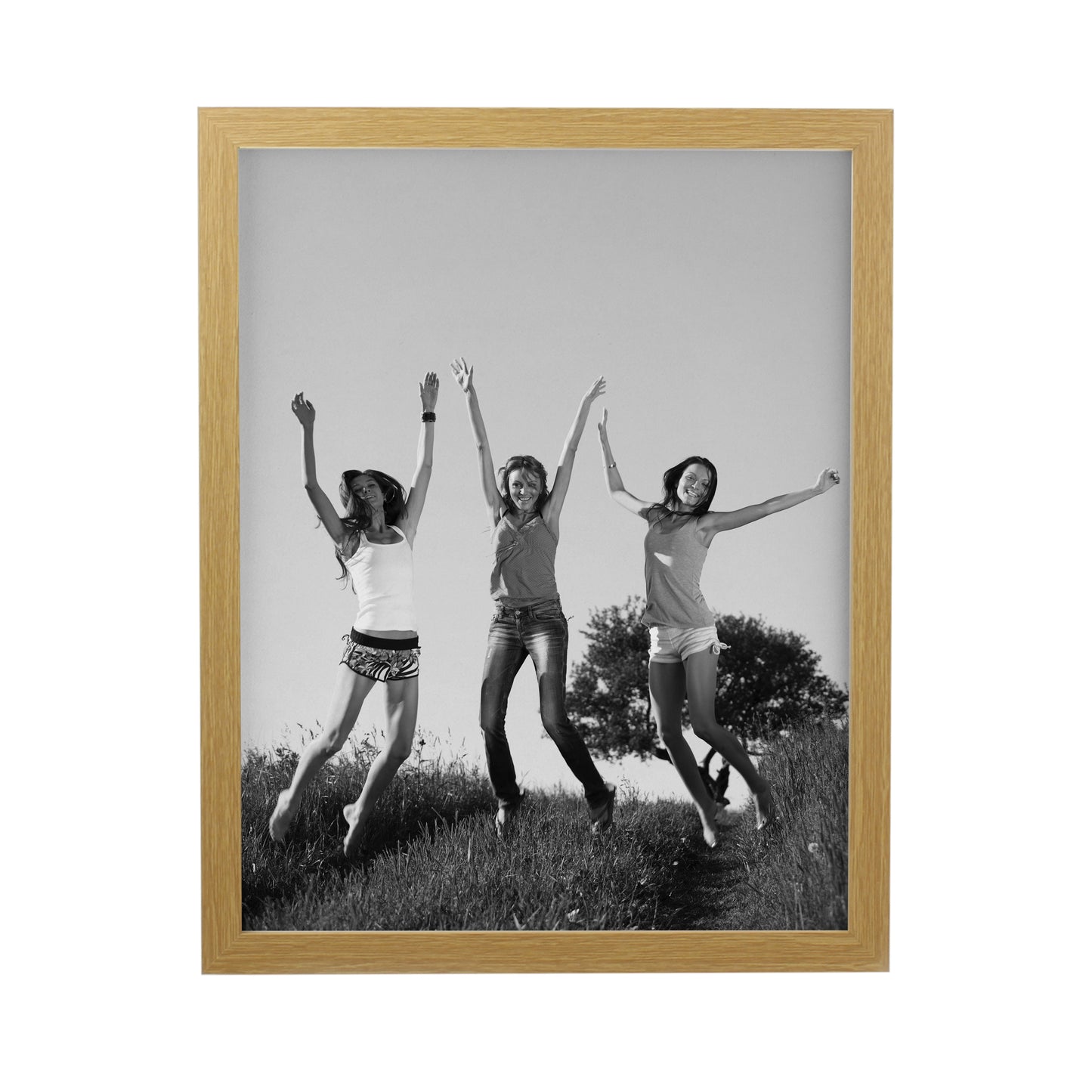 Personalised Photo Upload Oak Poster Frame