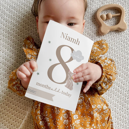 Personalised Woodland Animals Baby Milestone Cards
