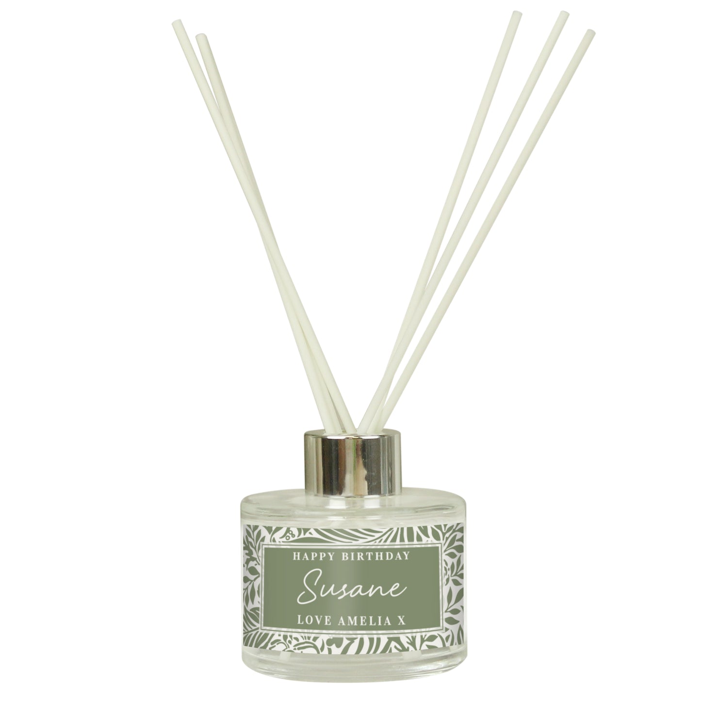 Personalised Green Botanical Reed Diffuser