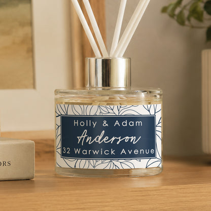 Personalised Blue Botanical Reed Diffuser