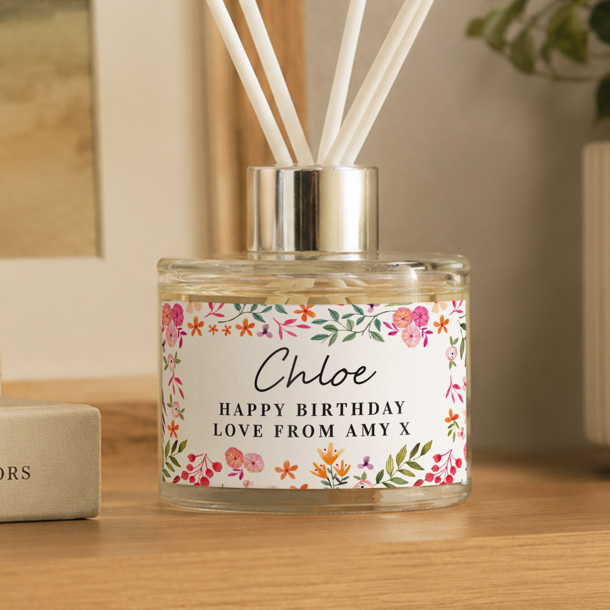 Personalised Bright Floral Reed Diffuser