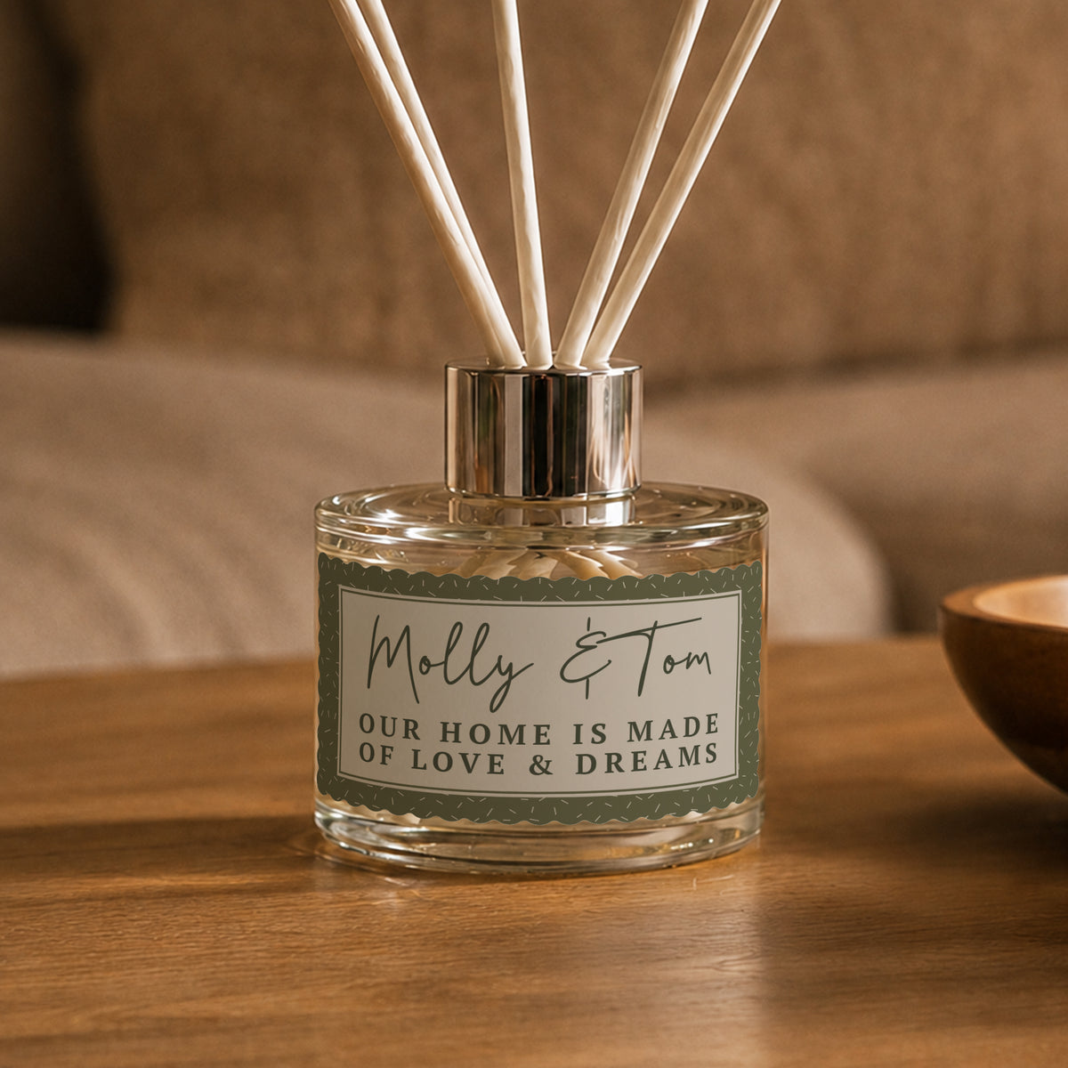 Personalised Scallop Border Reed Diffuser
