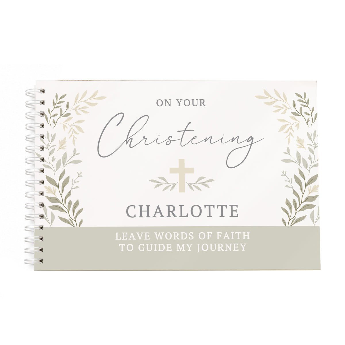 Personalised Religious Cross Guest Book