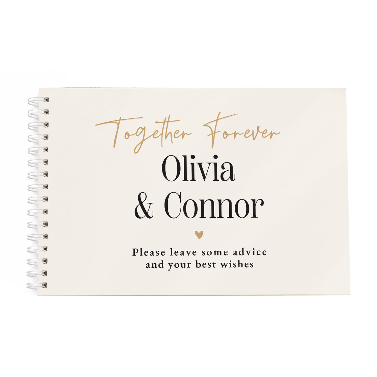 Personalised Black & Gold Wedding Guest Book