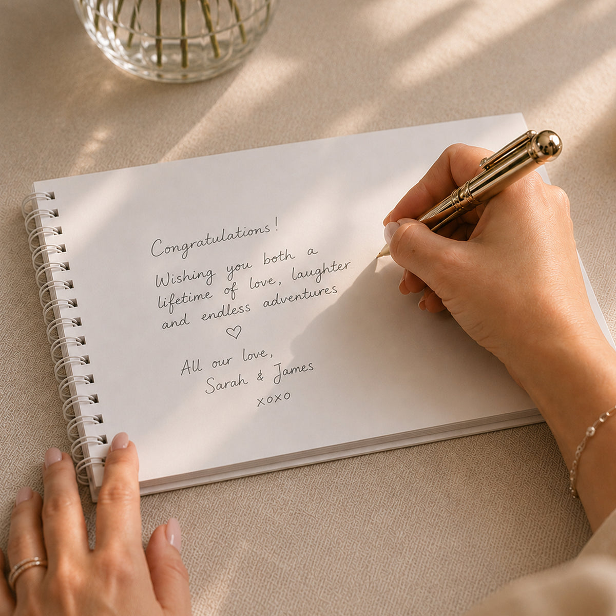Personalised Black & Gold Wedding Guest Book