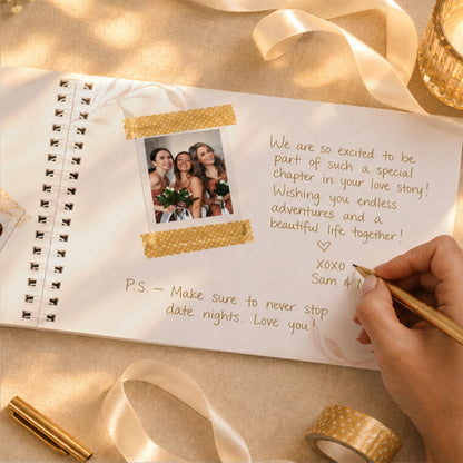 Personalised Botanical Burnt Orange Wedding Guest Book