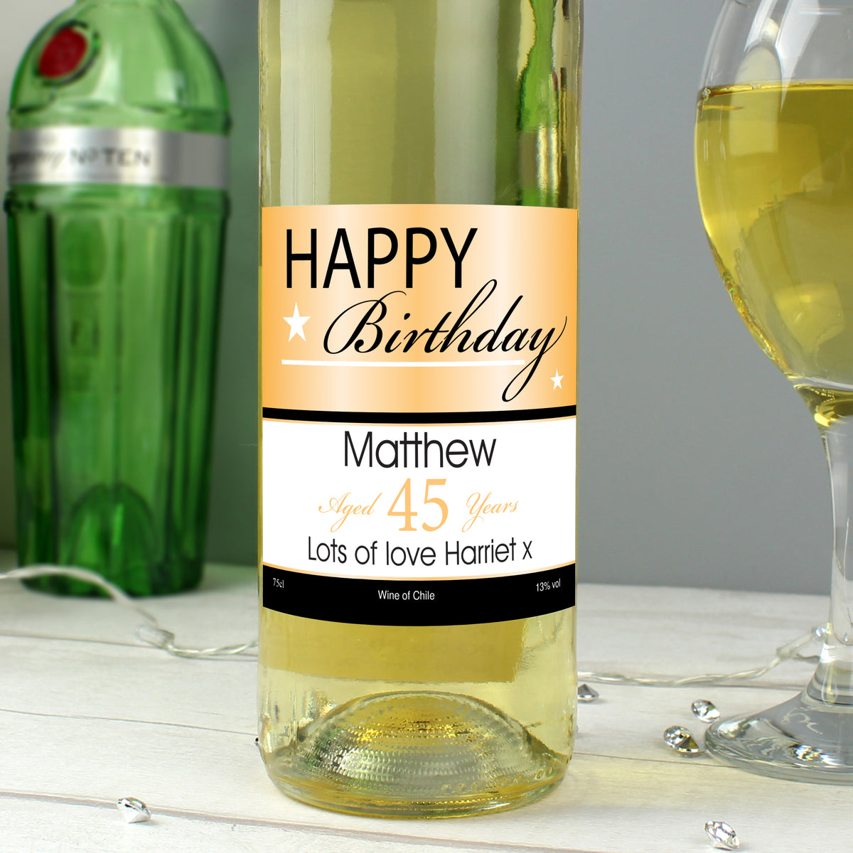 Personalised Happy Birthday White Wine