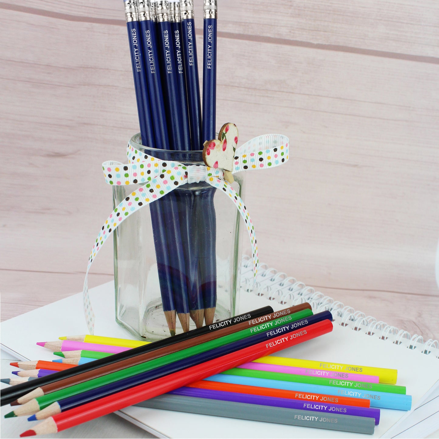 Personalised Pack of 20 HB Pencils & Colouring Pencils