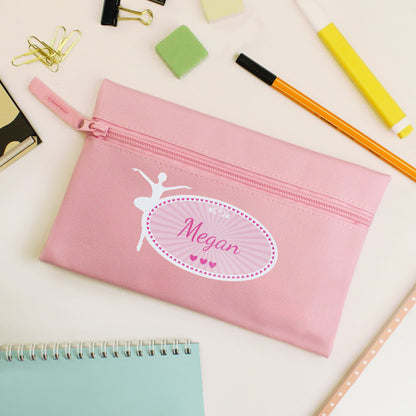 Personalised Ballerina Pink Pencil Case