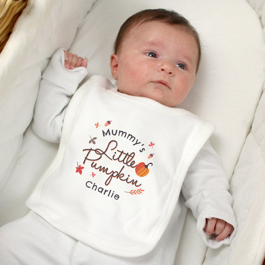 Personalised Little Pumpkin Bib – Custom Baby Halloween Gift