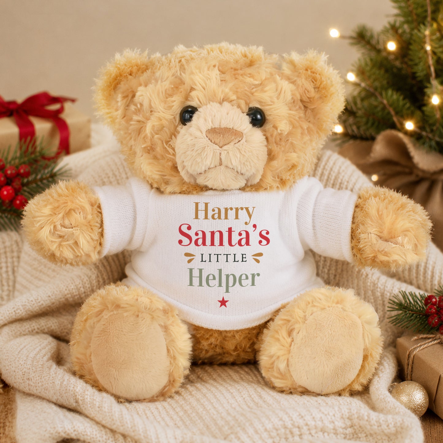 Personalised Santas Little Helper Teddy Bear