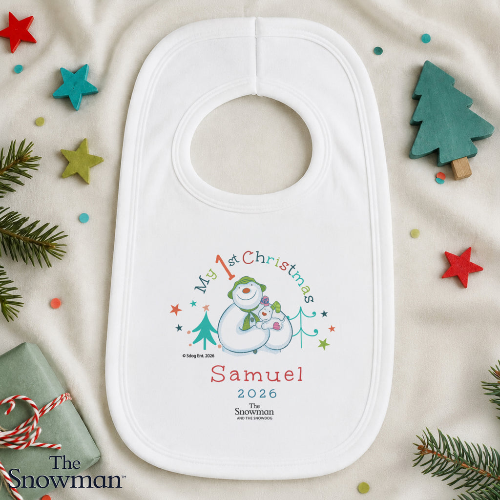 Personalised The Snowman My 1st Christmas Bib