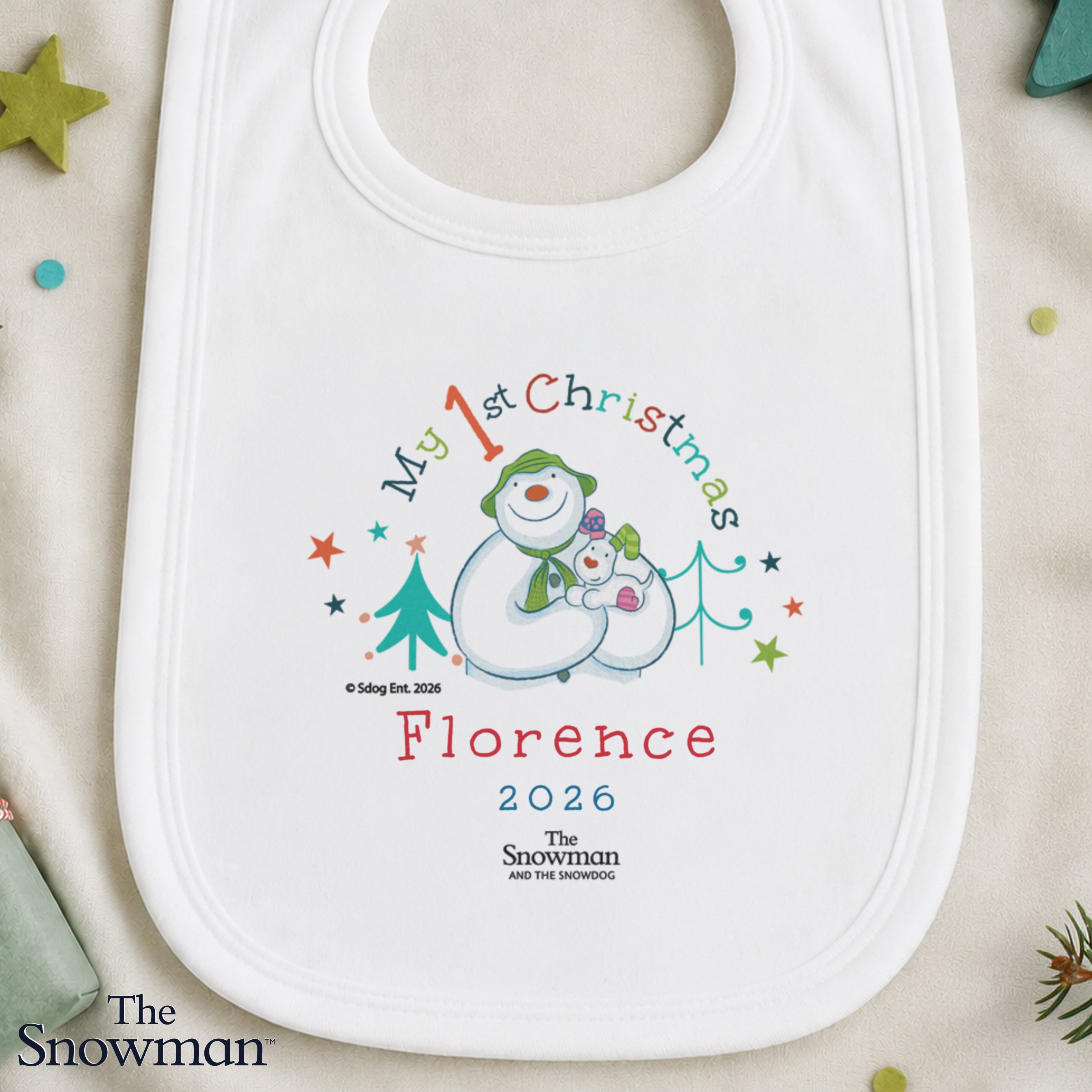 Personalised The Snowman My 1st Christmas Bib