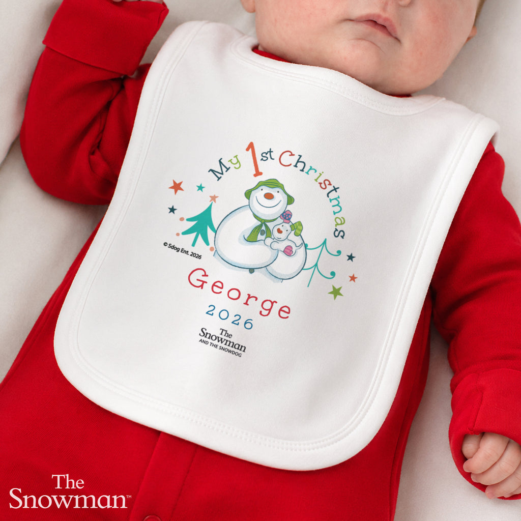 Personalised The Snowman My 1st Christmas Bib