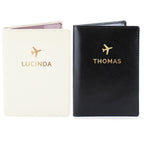 Personalised Gold Name Leather Passport Holders Set
