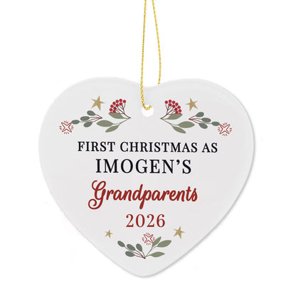 Personalised First Christmas As Grandparents Tree Decoration