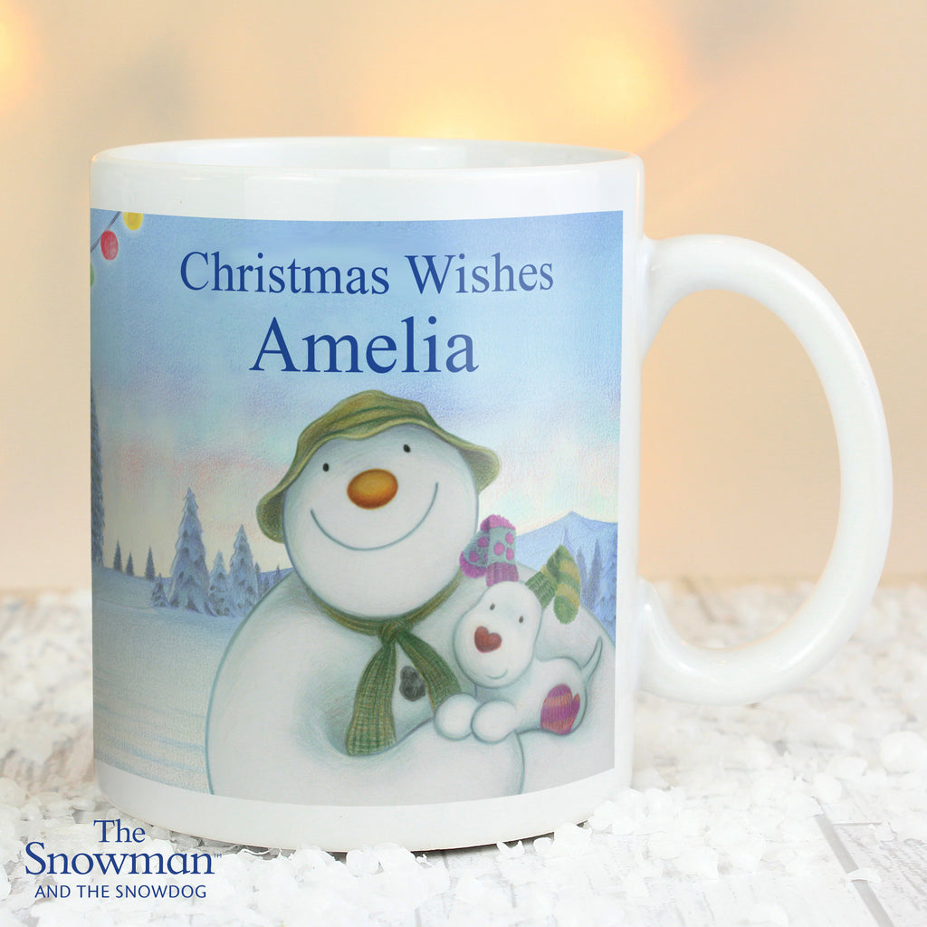 Personalised Traditional The Snowman and the Snowdog Mug