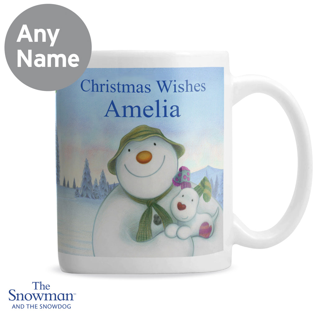Personalised Traditional The Snowman and the Snowdog Mug