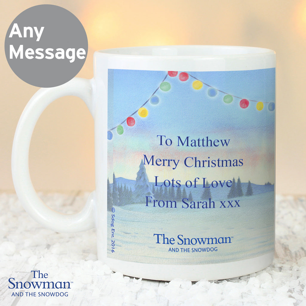 Personalised Traditional The Snowman and the Snowdog Mug