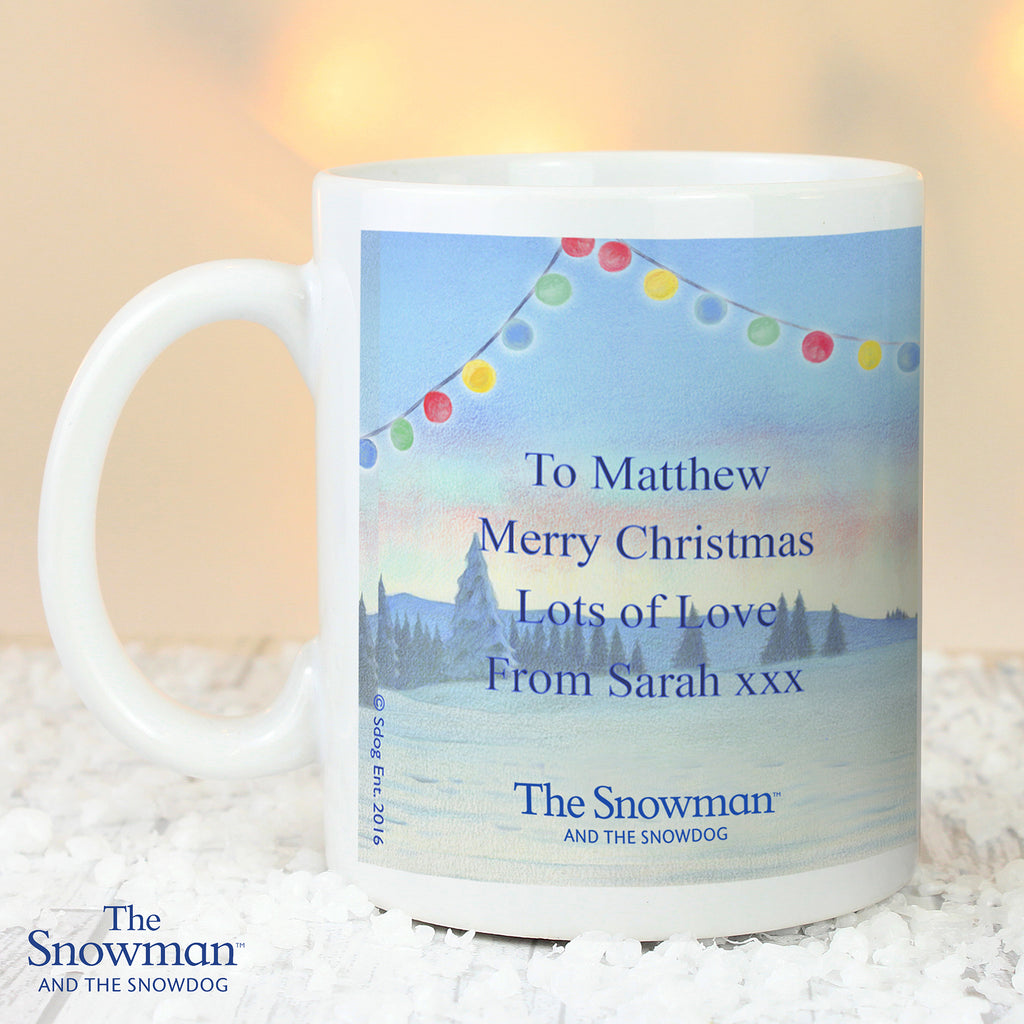 Personalised Traditional The Snowman and the Snowdog Mug