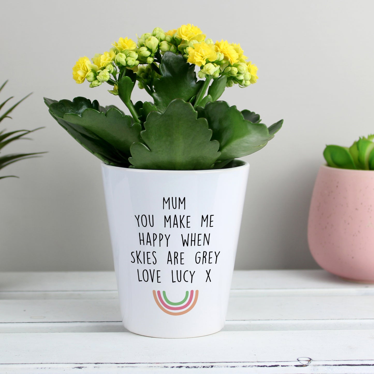 Personalised Rainbow Plant Pot