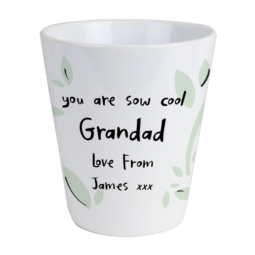 Personalised Free Text Botanical Plant Pot