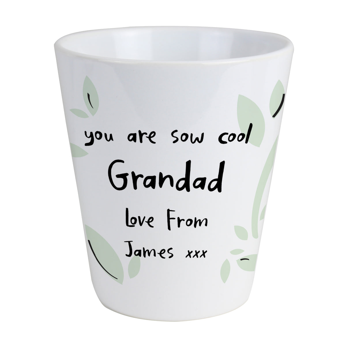 Personalised Free Text Botanical Plant Pot