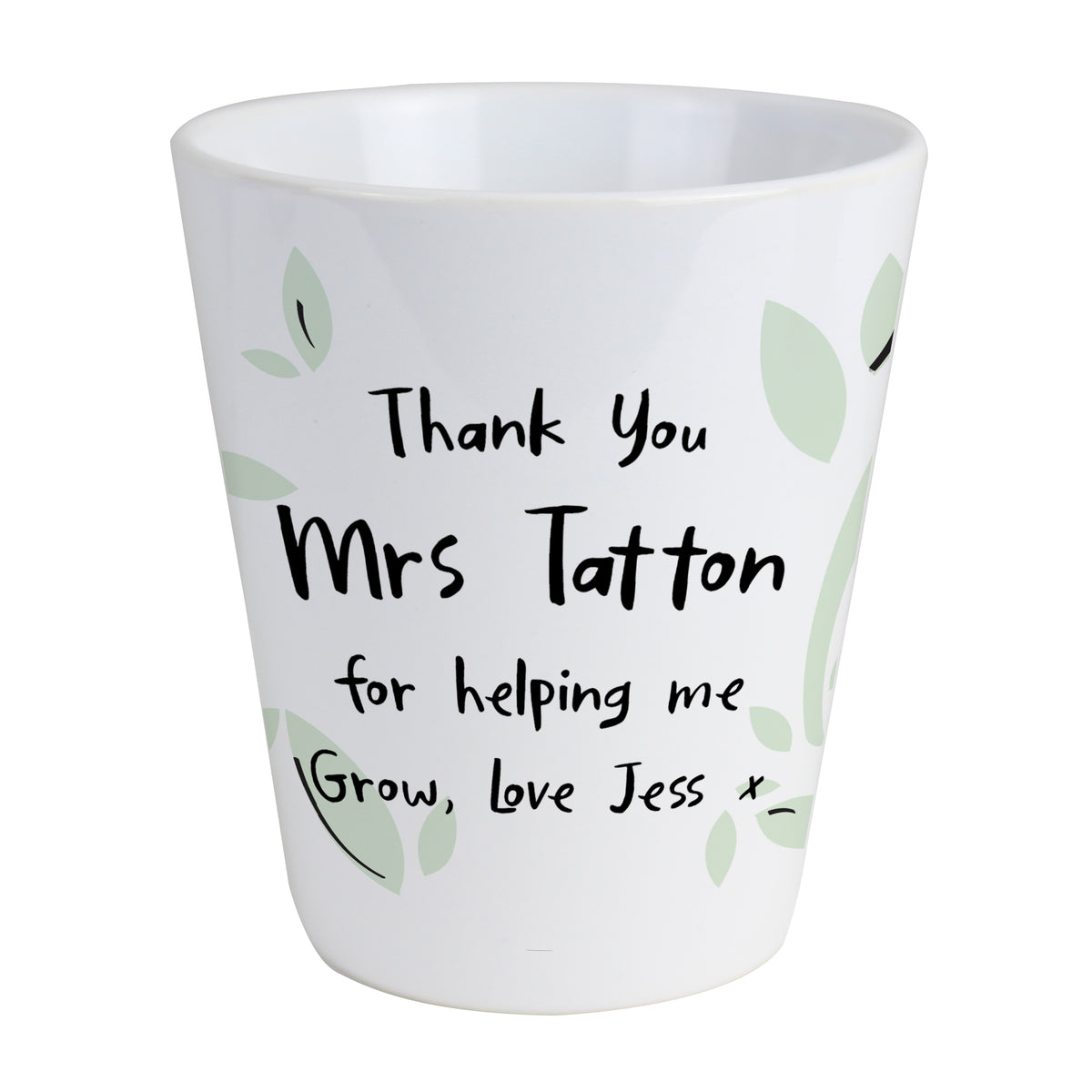 Personalised Free Text Botanical Plant Pot