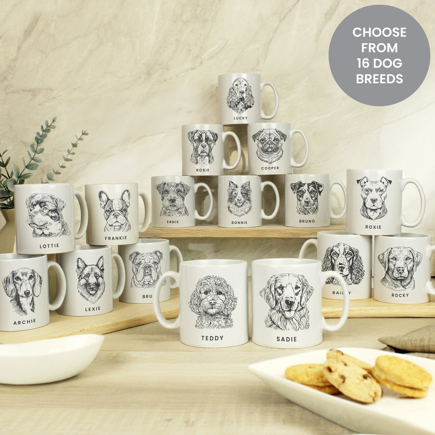 Personalised Dog Mug – Choose from 16 Dog Breeds | Custom Name & Message