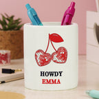 Personalised Cherry Make Up Brush Holder