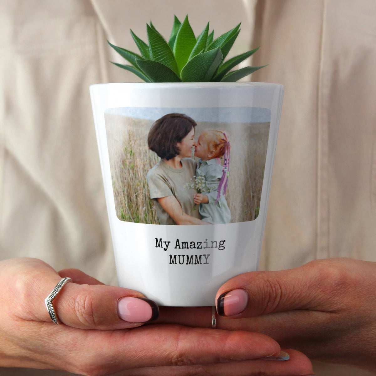 Personalised Photo Upload Plant Pot