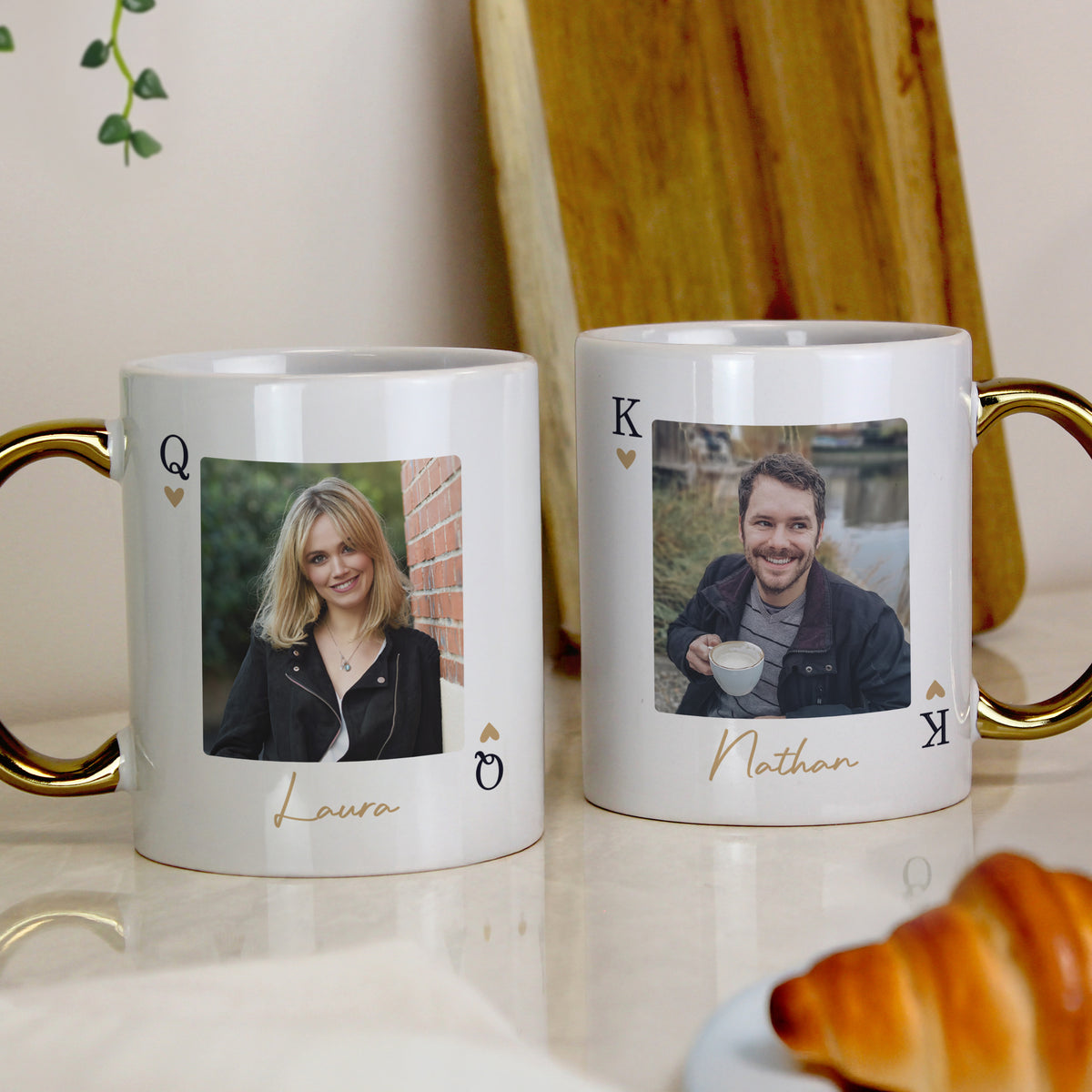 Personalised Photo Upload Queen Gold Handle Mug