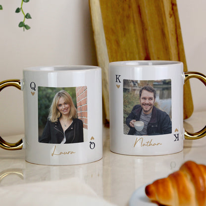 Personalised Photo Upload Queen Gold Handle Mug