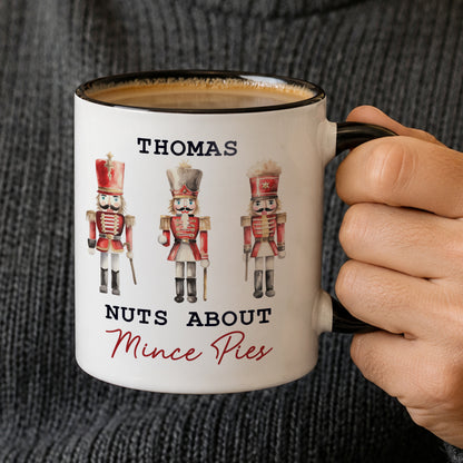Personalised Nutcracker Black Handle Mug