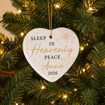 Personalised Heavenly Peace Ceramic Heart Decoration