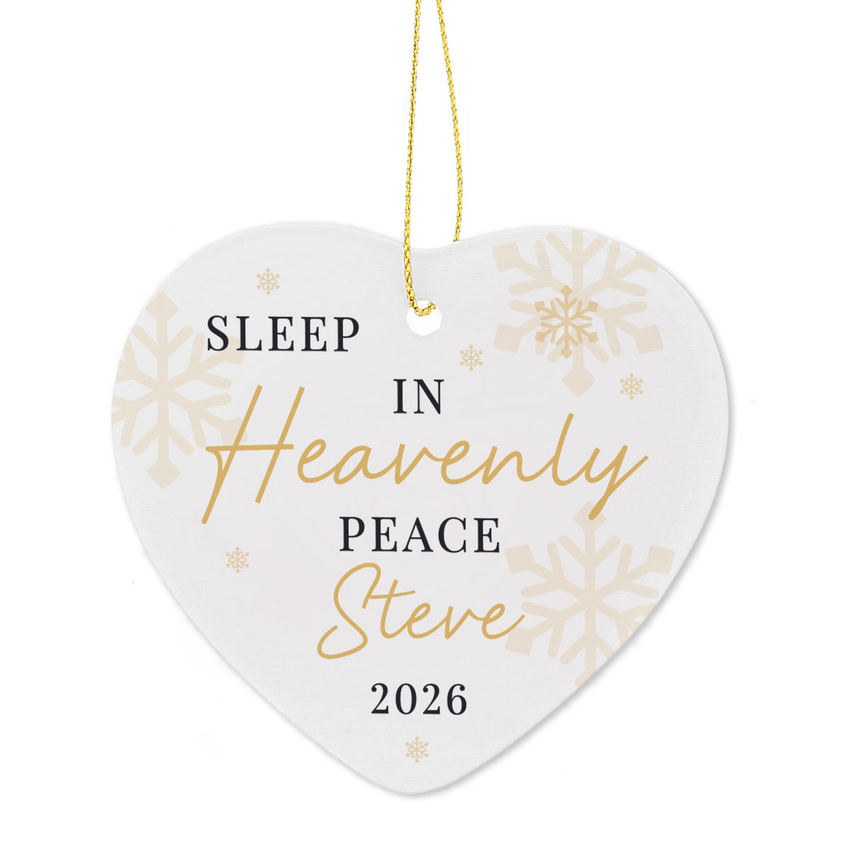 Personalised Heavenly Peace Ceramic Heart Decoration