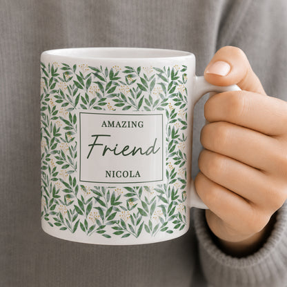 Personalised Leafy Pattern Mug