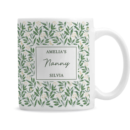 Personalised Leafy Pattern Mug