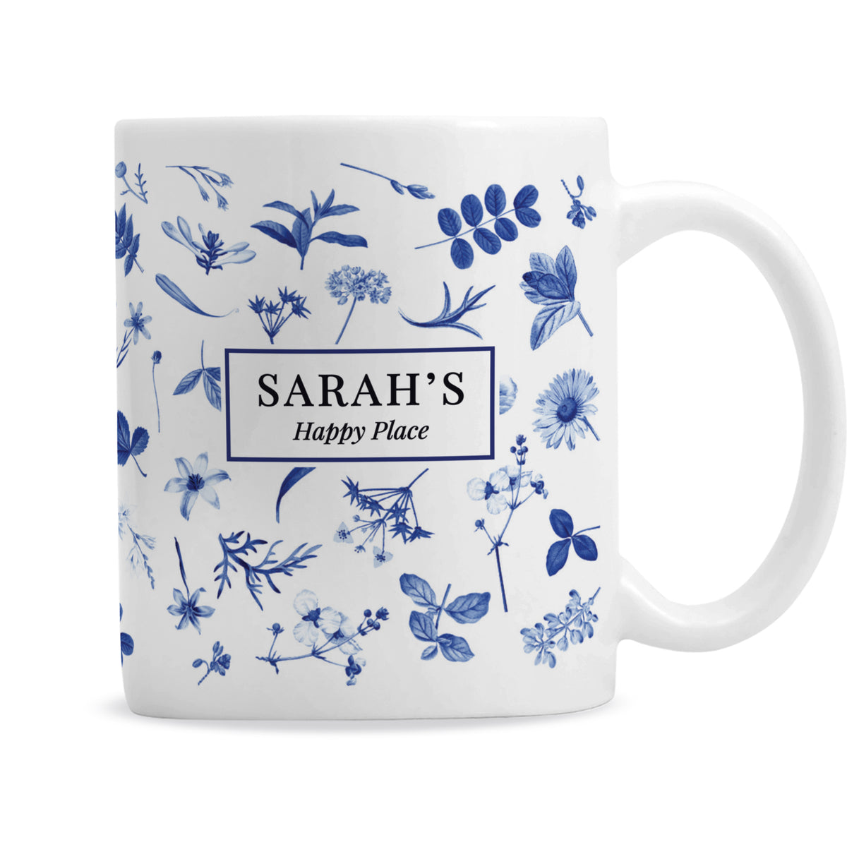 Personalised Blue Floral mug