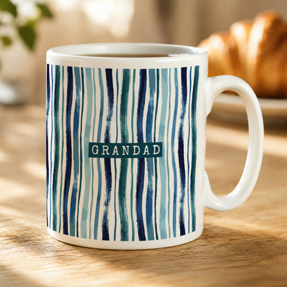 Personalised Blue Striped Mug
