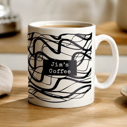 Personalised Black Pattern Mug