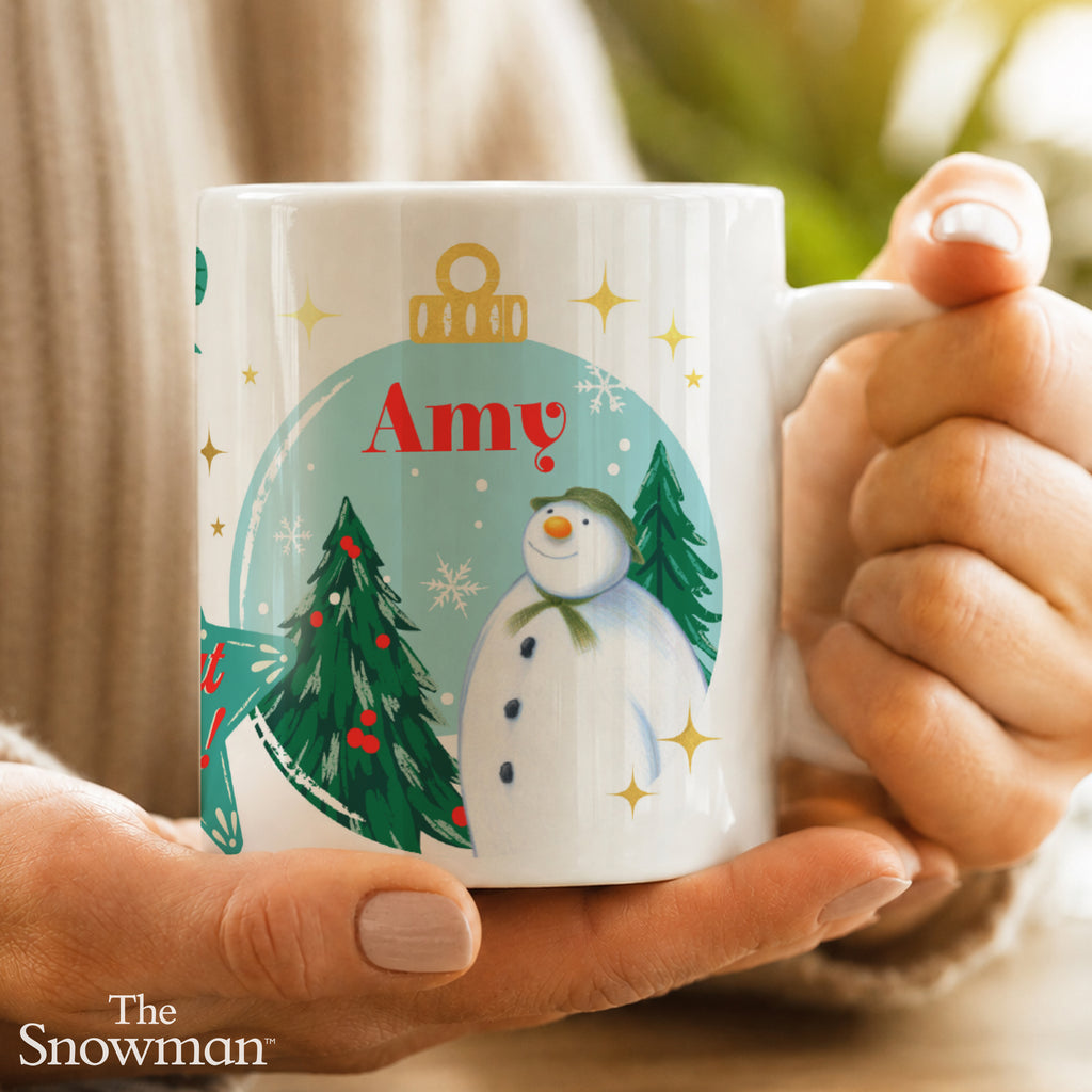 Personalised The Snowman Christmas Wishes Mug